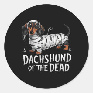 Adesivo Dachshund Do Cachorro De Múmia Do Halloween Morto