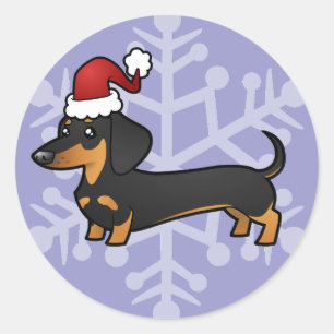 Adesivo Dachshund do Natal (alise o casaco)