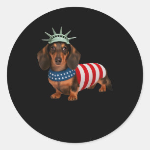 Adesivo Dachshund Dog 4 De Julho, Bandeira Americana Ofere