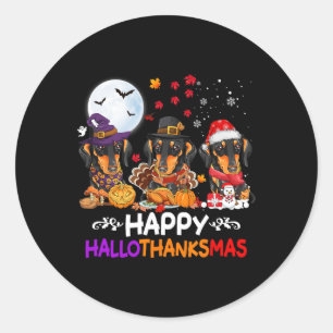 Adesivo Dachshund Dog Natal Feliz Obrigados de Hallothankm
