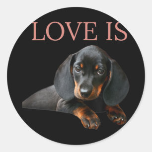 Adesivo Dachshund Dog Pai Homens Mulheres Crianças Dando