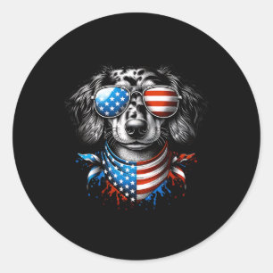 Adesivo Dachshund Dog Patriótico 4 De Julho Americano F