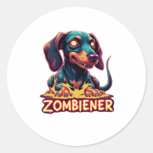 Adesivo Dachshund Doxie Wiener Sausage Zombie Dog Hallowee