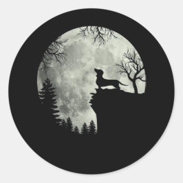 Adesivo Dachshund E Lua Halloween