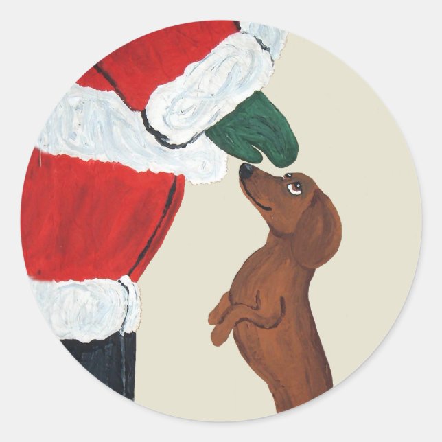 Adesivo Dachshund E Papai Noel (Frente)