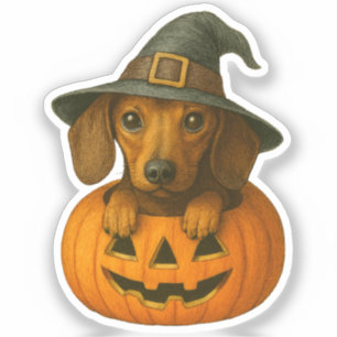 Adesivo Dachshund em Pumpkin