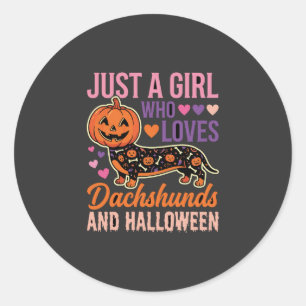 Adesivo Dachshund Engraçado Abóbora de Halloween Amante de