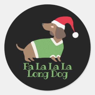Adesivo Dachshund engraçado de Natal