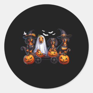 Adesivo Dachshund Feliz Halloweiner Cachorros Engraçados d
