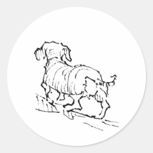 Adesivo Dachshund Feliz – Ilustração de Cachorro Salsicha