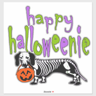 Adesivo Dachshund Halloween Figurume Happy Halloweenie Mem