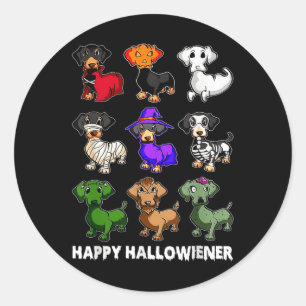 Adesivo Dachshund Happy Halloweiner Diversão Halloween Cãe