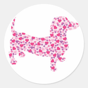 Adesivo Dachshund Hearts