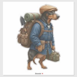 Adesivo Dachshund Hiker 