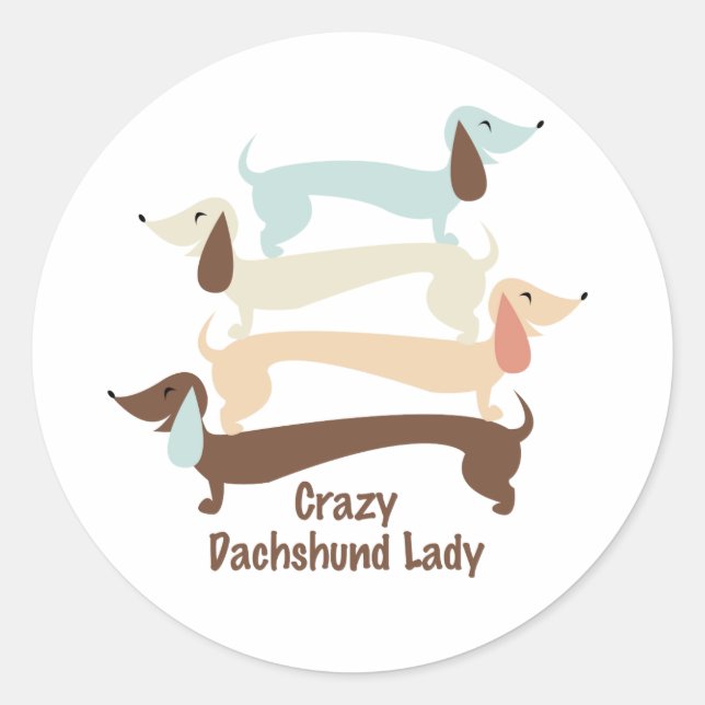 Adesivo Dachshund Lady Stickers Louco (Frente)