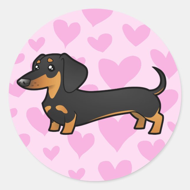 Adesivo Dachshund Love (casaco suave) (Frente)