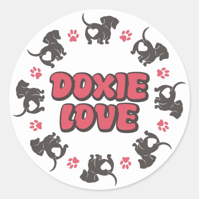 Adesivo Dachshund Love Sticker (Frente)