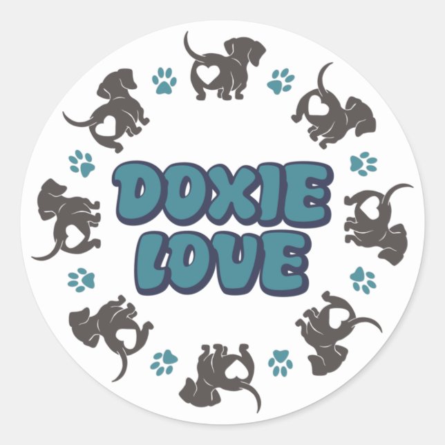 Adesivo Dachshund Love Sticker (Frente)