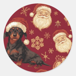 Adesivo Dachshund natal