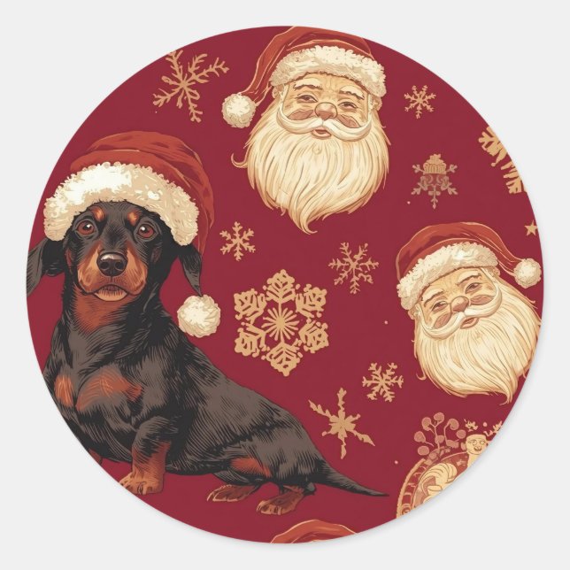 Adesivo Dachshund natal (Frente)