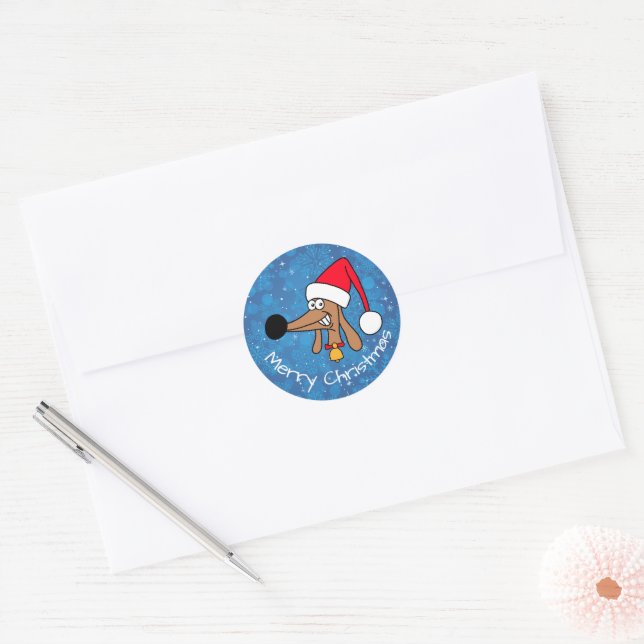 Adesivo Dachshund Natal Festivo (Envelope)