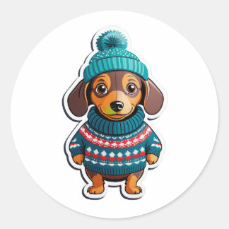 Adesivo Dachshund no Sweater Sticker