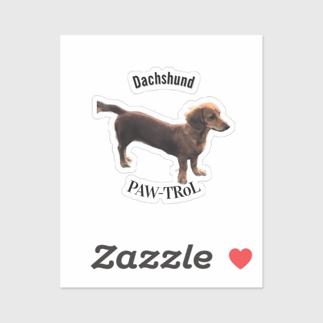 Adesivo Dachshund Paw-trol (Folha)