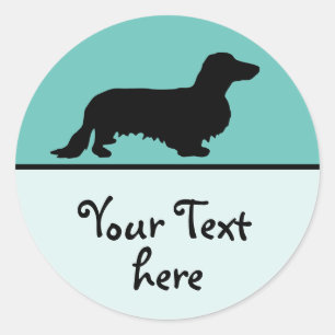 Adesivo Dachshund Pelo Longo - Silhueta 1