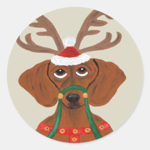 Adesivo Dachshund Reindeer