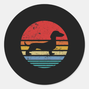 Adesivo Dachshund Retro Sunset Dog Daschund Classic