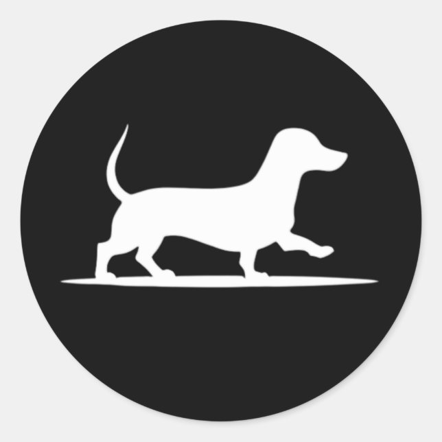 Adesivo Dachshund Silhouette - Cão Andando Vintage (Frente)
