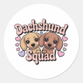 Adesivo Dachshund Squad Cute Kawaii Dachshund Sticker Dach
