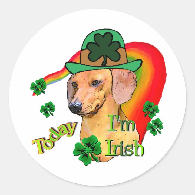Adesivo Dachshund St Patricks (Frente)