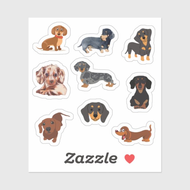 Adesivo Dachshund Stickers (Folha)