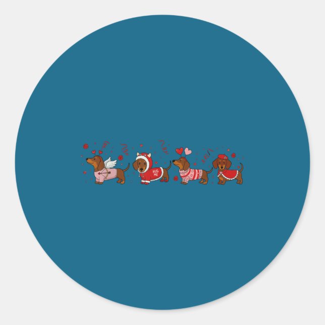 Adesivo Dachshund Valentine Dachshund Valentine’s Day Saus (Frente)