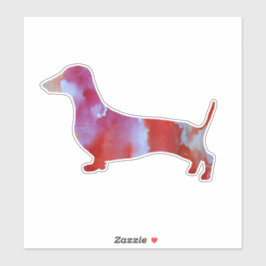 Adesivo Dachshund Watercolor Art Rosa