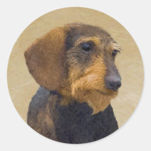 Adesivo Dachshund (Wirehaired) Pintura Original para Cacho