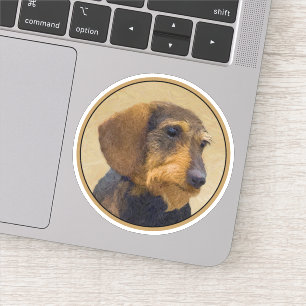 Adesivo Dachshund (Wirehaired) Pintura Original para Cacho