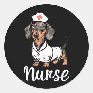 Adesivo Dachshunds Enfermeiros Vestidos Adoráveis Enfermei