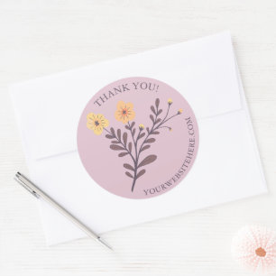 Adesivo Dacil Floral Elegante OBRIGADO A Biz Pequeno Perso
