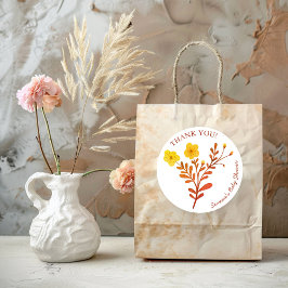 Adesivo Dacil Florals Elegante OBRIGADO CHÁ DE FRALDAS