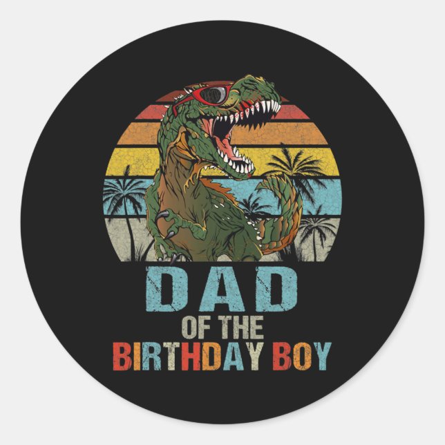 Adesivo Dad Dinosaur of the Birthday Boy Matching Family  (Frente)