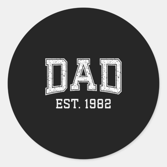 Adesivo Dad Est 1982 Dad D Fathers Day Ized  (Frente)
