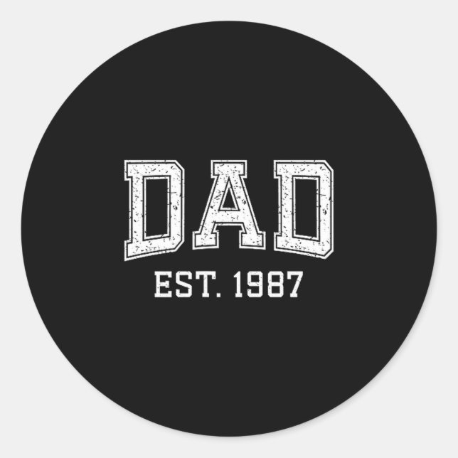 Adesivo Dad Est 1987 Dad D Fathers Day Ized  (Frente)