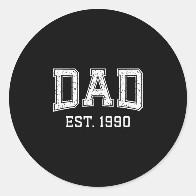Adesivo Dad Est 1990 Dad D Fathers Day Ized  (Frente)