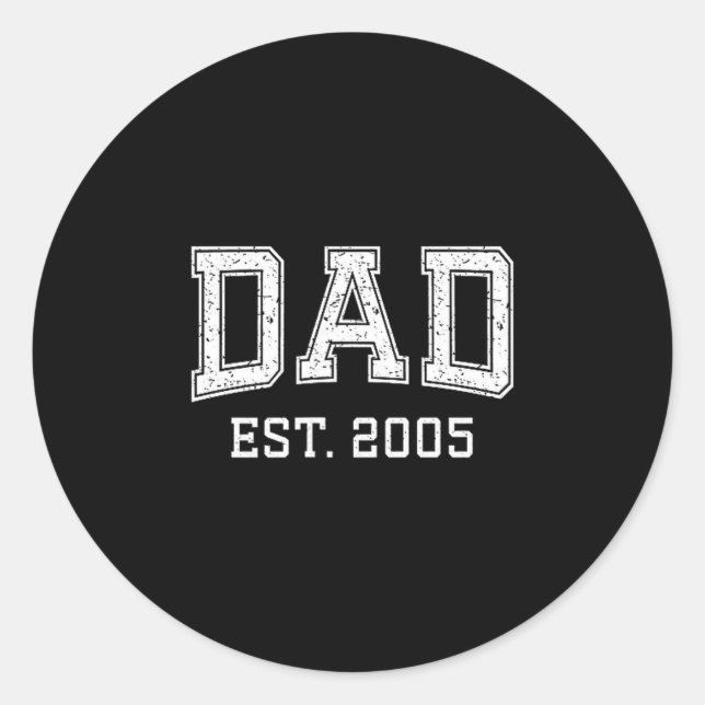 Adesivo Dad Est 2005 Dad D Fathers Day Ized  (Frente)
