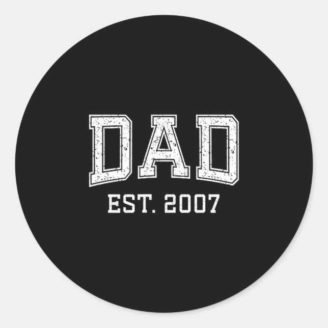 Adesivo Dad Est 2007 Dad D Fathers Day Ized  (Frente)