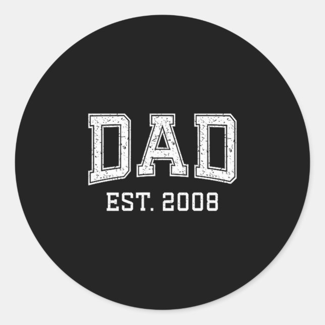 Adesivo Dad Est 2008 Dad D Fathers Day Ized  (Frente)