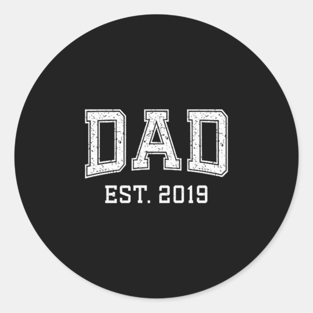Adesivo Dad Est 2019 Dad D Fathers Day Ized  (Frente)