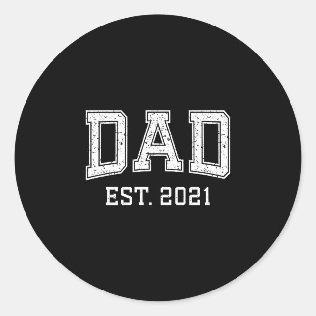 Adesivo Dad Est 2021 Dad D Fathers Day Ized  (Frente)